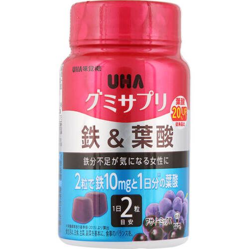 侍 DRUGSTORE｜UHA Mikakuto Gummy Supplement Iron & Folic Acid