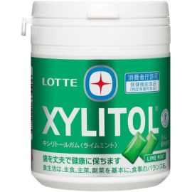 【Lotte】 Xylitol Gum Lime Mint Family Bottle 133g 4903333274239image