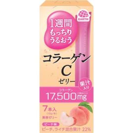 【Earth Corporation】 1-Week Moisturizing Collagen C Jelly Peach 7 pieces 4901080238016image