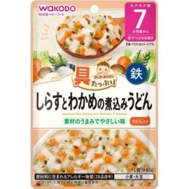 【Wakoudo】 Guu Guu Kitchen Simmered udon noodles with whitebait and wakame seaweed (for babies from 7 months old) 80g 4987244600677image