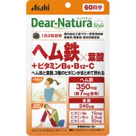【Asahi Group Foods】 Dear Natura Style Heme Iron x Folic Acid + Vitamin B6 / Vitamin B12 / Vitamin C 120 tablets 4946842638901image
