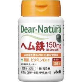 【Asahi Group Foods】 Dear Natura Heme Iron with Support Vitamin 2 Types 30 tablets 4946842634811image