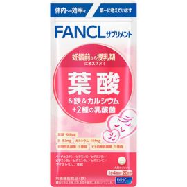 【FANCL】 Folic acid & iron & calcium + 2 types of lactic acid bacteria 80 tablets 4908049470586image