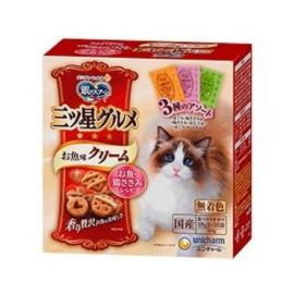 【Unicharm Pet】 Silver Spoon 3-Star Gourmet Fish Flavored Cream Assorted 3 Fish/Chicken Recipes 180g 4520699685471image