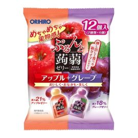 【ORIHIRO】 Purunto Konjac Jelly Pouch Apple + Grape 12 pcs 4571157255408image