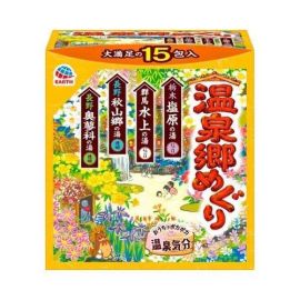 【Earth Corporation】 Onsenkyo Meguri Bath Additives Assorted Pack 15 packs 4901080308917image
