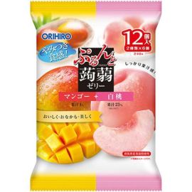【ORIHIRO】 Purunto Konjac Jelly Pouch Mango + White Peach 12 pieces 4571157252674image