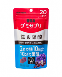 【UHA味覺糖】 鐵＆葉酸 營養軟糖 4902750650060image