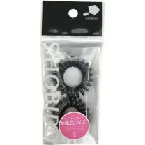 【Shobido】 Spring hair elastic 2 pcs / black 4977324702100image