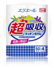 大王製紙 elleair 無漂白超吸收 廚房紙巾 50抽4入 4902011724004image