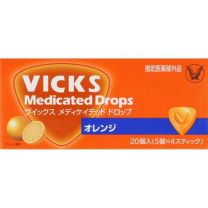 【大正製藥】 Vicks 藥用滴劑 橙味潤喉糖 20 片 4987306055568image