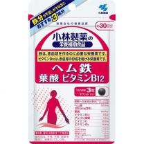 【小林製藥】 血紅素鐵 葉酸 維生素B12 90錠