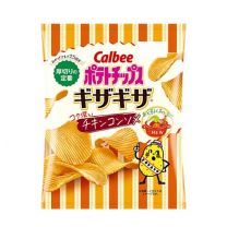 【Calbee】 Potato Chips Jagged Rich Chicken Consomme 60g 4901330593674image