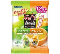 【ORIHIRO】 Purunto 魔芋果凍袋 麝香葡萄 + 12 個橙子
