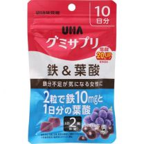 【UHA味覺糖】 軟糖補充 鐵和葉酸扁 20粒 4902750650268image