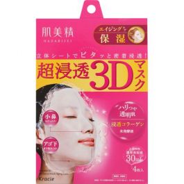 【Kracie】 Hadabisei Moisturizing Penetration Mask 3D Aging Care 4 pcs