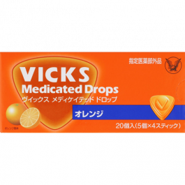 【Taisho Pharmaceutical】 Vicks Medicated Drops Orange Throat Lozenges 20 pieces