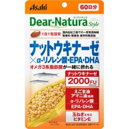 【Asahi Group Foods】 Dear Natura Style Nattokinase x α-linolenic acid / EPA / DHA 60 tablets