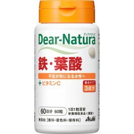 【Asahi Group Foods】 Dear Natura Iron / Folic Acid 60 tablets