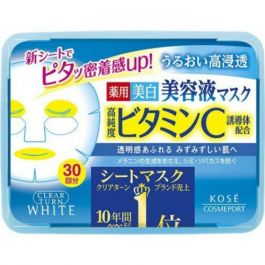 【KOSE】 CLEAR TURN Essence Mask Vitamin C 30 sheets