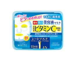 【KOSE】 CLEAR TURN Essence Mask Vitamin C 30 sheets