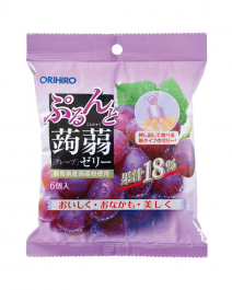ORIHIRO 擠壓式低卡蒟蒻果凍 葡萄 20g×6個