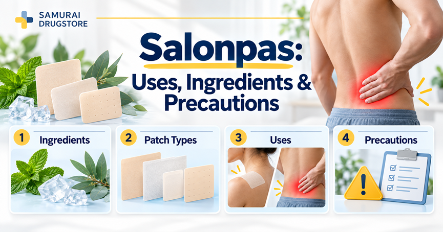 What ingredients does salonpas contain? Explanation types, effects, precautions
